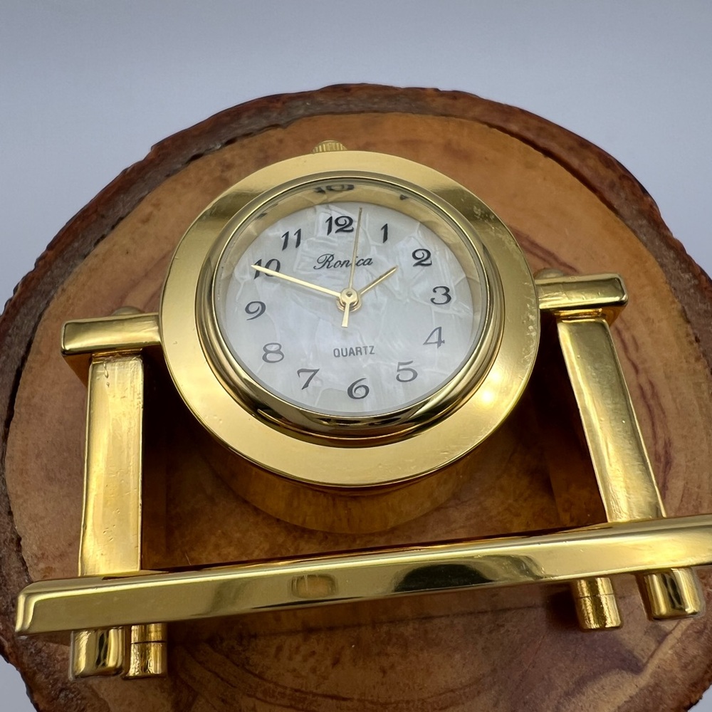 Gold Ronca Quartz Mini Clock - Picture 7 of 10